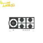 گاز تکنوگس 5 شعله شیشه ای مدل TTG-159114