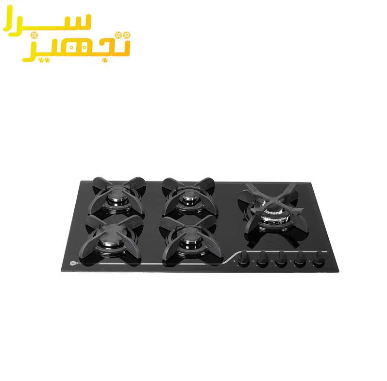 گاز درسا 5 شعله شیشه ای مدل روژین DG2102-5R