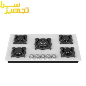 گاز داتیس 5 شعله شیشه ای سفید مدل DG512U
