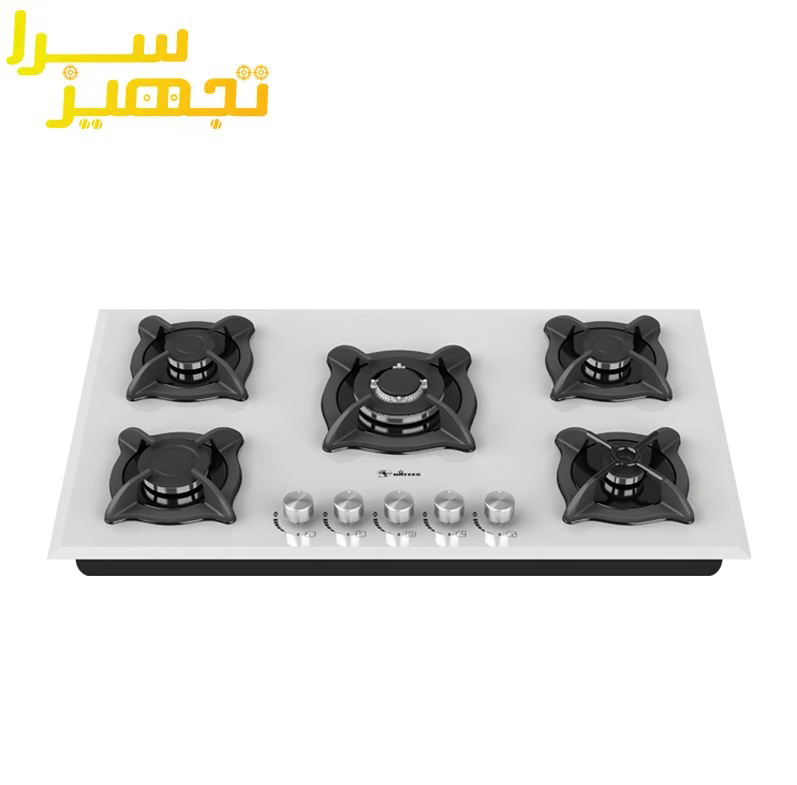 گاز داتیس 5 شعله شیشه ای سفید مدل DG512U