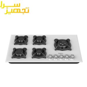 گاز داتیس 5 شعله شیشه ای سفید مدل DG522U