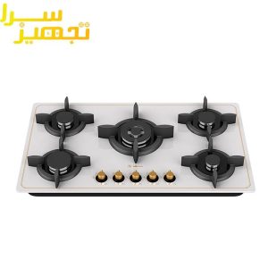 گاز داتیس 5 شعله شیشه ای سفید مدل DG542U