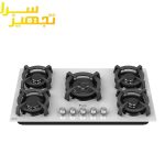 گاز داتیس 5 شعله شیشه ای سفید مدل DG567U